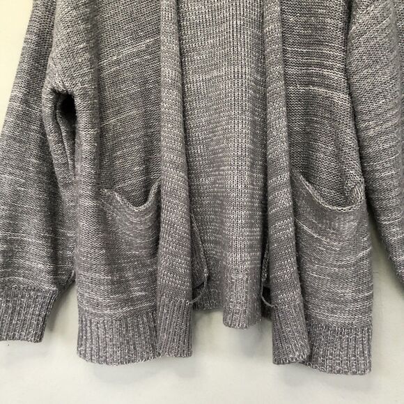 Urban Outfitter Open Front Cardigan Sweater Women M Grey Roll Neck Pocket Chunky - Picture 5 of 12